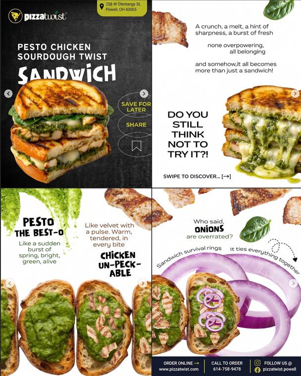Instagram carousel creative for a restaurant