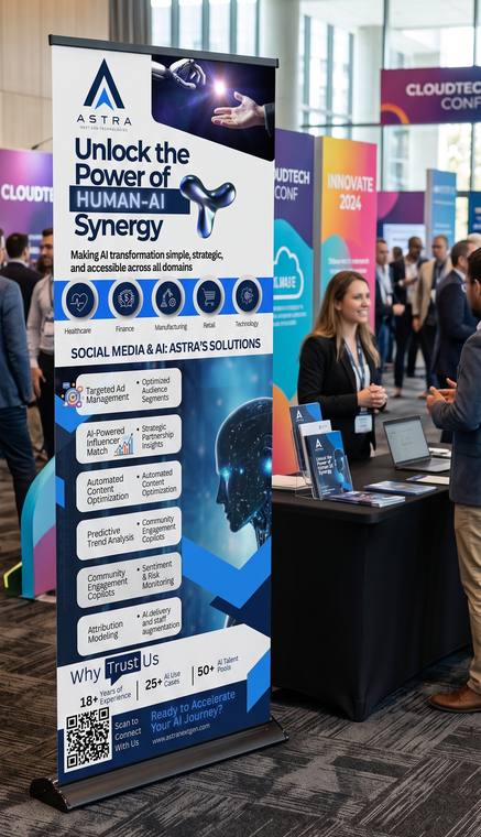 Premium retractable standees at a trade show
